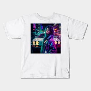 Neon Rain Dance Kids T-Shirt